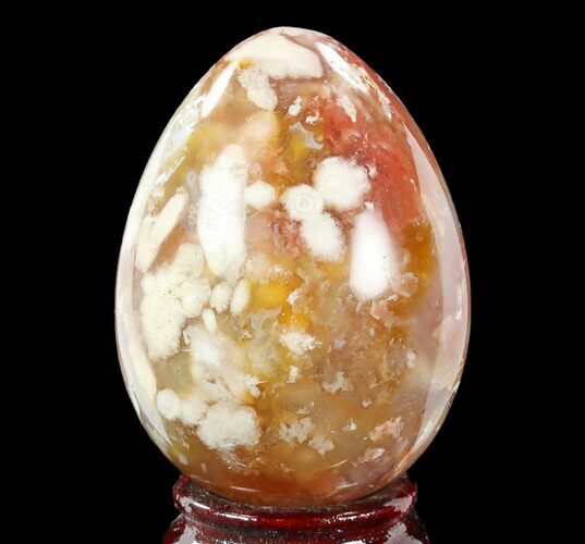 Polished Flower Agate Egg - Madagascar #121764
